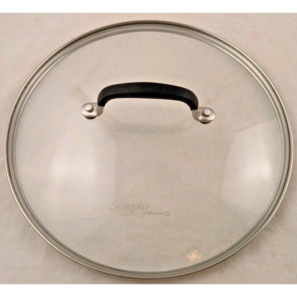 Simply Calphalon 10 Inch Replacement Tempered Glass Lid Silicone Handle Clear